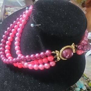 Vintage,japan Glass Pearls Beaded Necklace